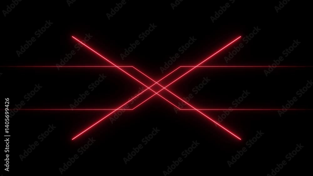 Poster a glowing neon line icon animates smoothly with vibrant colors, pulsing and tracing its shape in a l