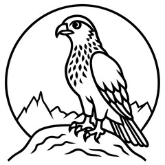 Vector art illustration of a hawk