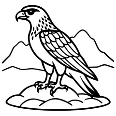 Vector art illustration of a hawk