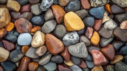 Zen Stones Collection: A Tranquil Heap of Natural Pebbles and Rocks by the Beach
