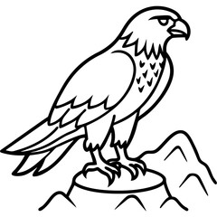 Vector art illustration of a hawk