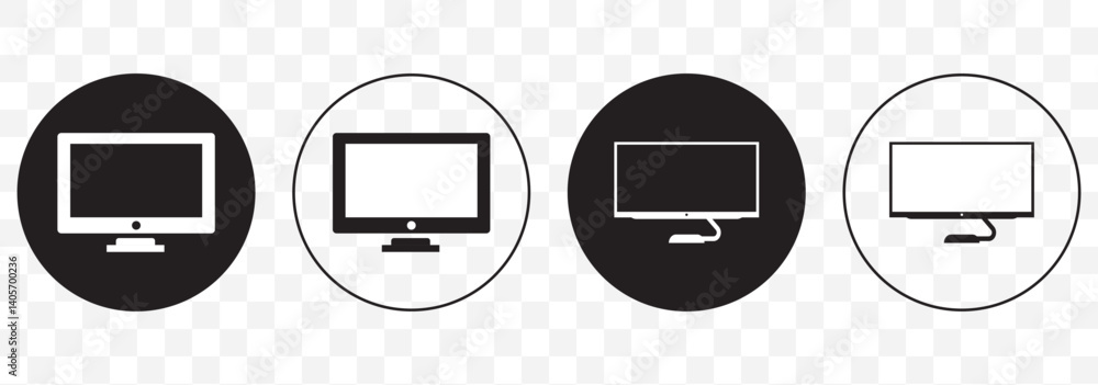 Poster computer icon vector illustration. computer monitor sign and symbol on transparent background. eps 1