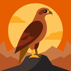 Vector art illustration of a hawk