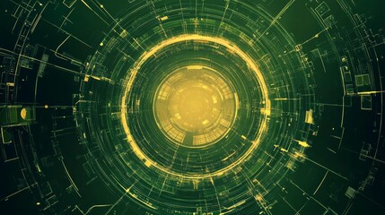 Abstract digital tunnel with concentric rings