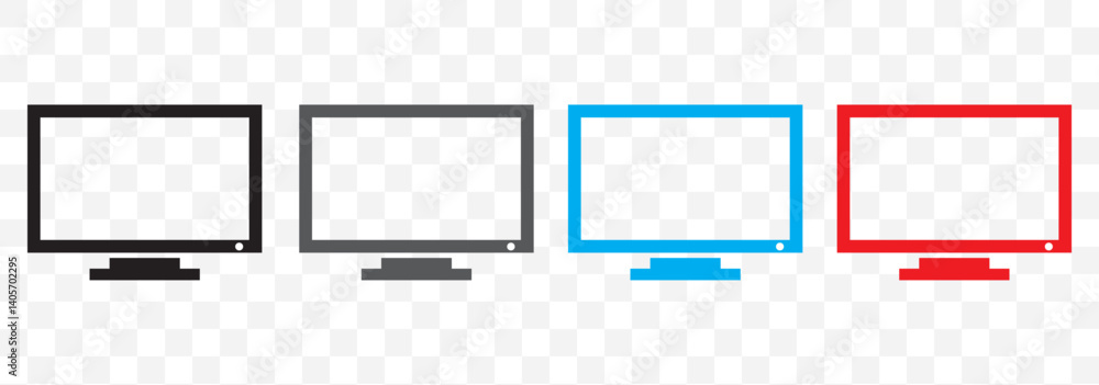 Poster monitor icon design vector template computer display isolated icon on transparent background. eps 10