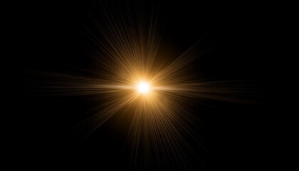 Lens flare on black background Overlay design element