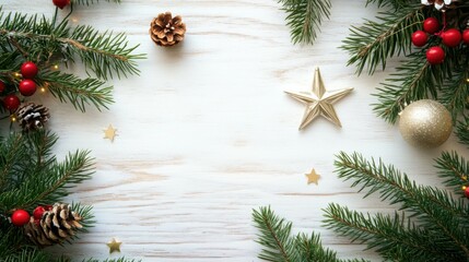 Minimalist pine tree and shooting star Christmas card