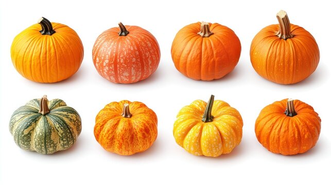 Assorted small pumpkins