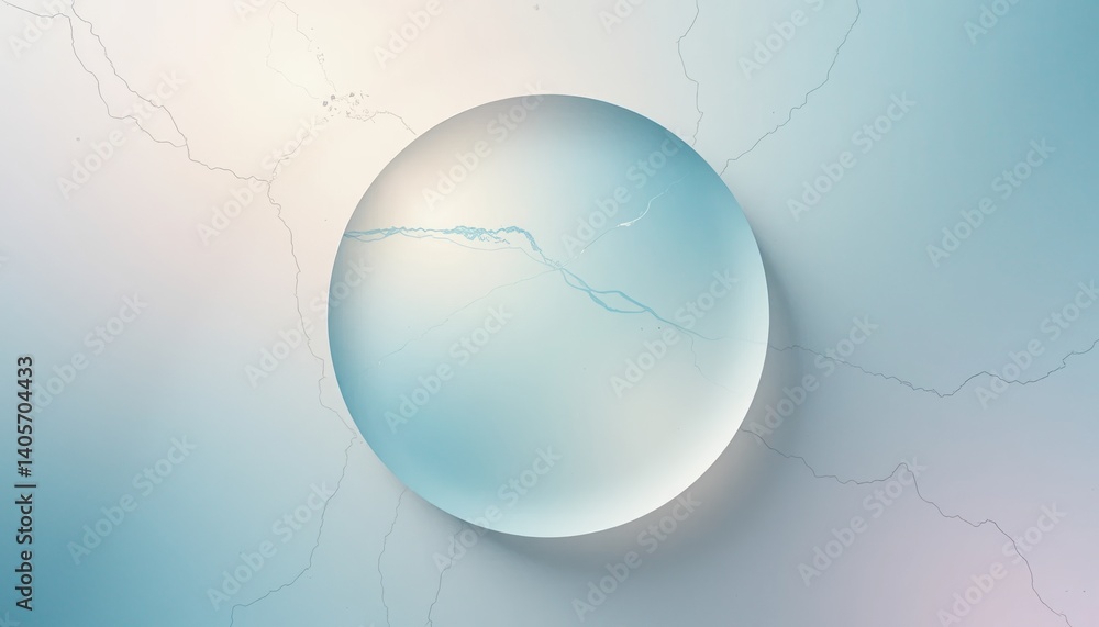 Poster serene abstract bubble digital art minimalism soft color palette tranquil environment conceptual des