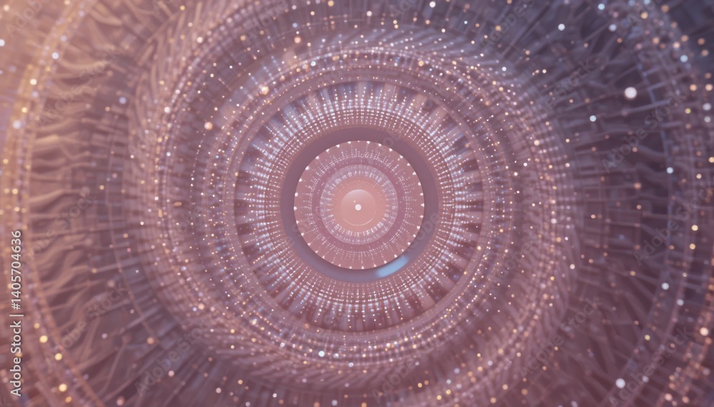 Poster exploring the depths of abstract digital patterns virtual space animation futuristic environment clo