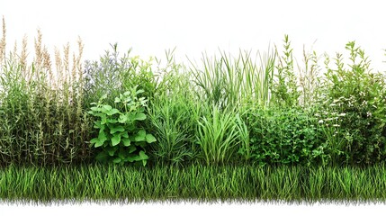 Vibrant green grass and wildflowers create a lush border perfect for adding a natural touch to your designs. Ideal for website banners or print projects.