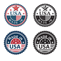 Made in USA, Label Stamp Logo, and badge label,american product emblem,Patriotic logo or stamp,