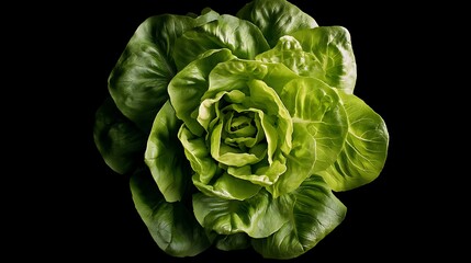 Obraz premium Close-up view of a vibrant head of crisp green lettuce.