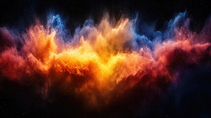 Fototapeta premium Glowing cosmic clouds blend colors in space against darkness, creating a celestial spectacle
