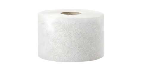 Isolated Roll Of White Toilet Paper On Transparent Background