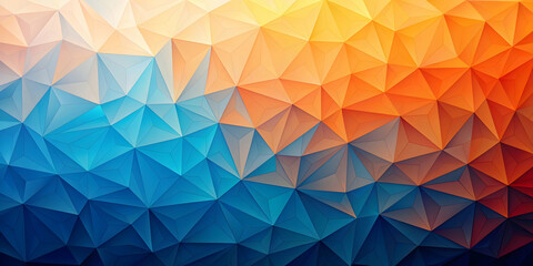 Obraz premium Polygonal pattern with a gradient shift from blue to orange