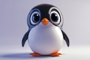 Obraz premium Cute penguin cartoon character isolated on white background
