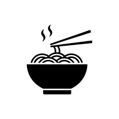Steaming Bowl of Noodles with Chopsticks Representing Asian Food Delivery