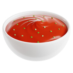 Salsa Bowl with Red Sauce and Green Garnish