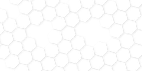 Abstract hexagon background,Minimal white hexagonal hexagon modern technology,abstract geometric science and mosaic tile with template texture background.white and gray hexagon honeycomb geometric cop