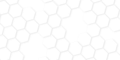 Abstract hexagon background,Minimal white hexagonal hexagon modern technology,abstract geometric science and mosaic tile with template texture background.white and gray hexagon honeycomb geometric cop