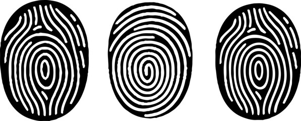 Digital fingerprint, finger print fingerprint lock secure security vector. 