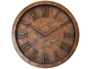 Vintage bronze wall clock with Roman numerals