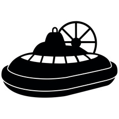 Simple Hovercraft Silhouette High-Quality Vector for Innovative Transport Branding