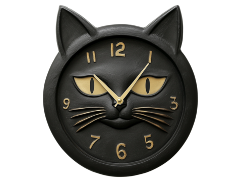 Black Cat Wall Clock