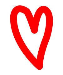 Heart clip art design on plain white transparent isolated background for card, shirt, hoodie, sweatshirt, apparel, tag, mug, icon, poster or badge