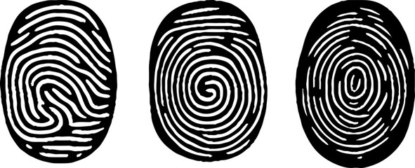 Vector fingerprint set. High-security access concept.