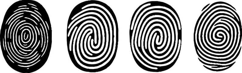 Obraz premium fingerprint set. Set of vector realistic fingerprints.