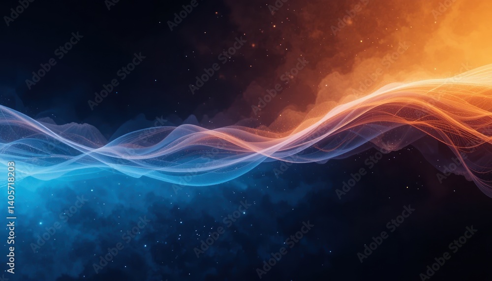 Poster dynamic energy flow abstract digital art colorful waves vibrant background visual effects conceptual