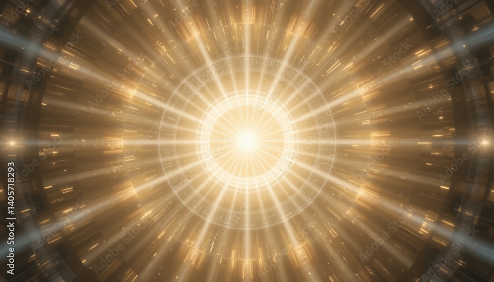 Poster radiant energy burst cosmic space visual art celestial environment dynamic perspective illuminating 