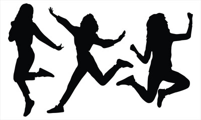 silhouettes of dancing girls