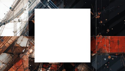 Construction progress showcase urban city image collage industrial environment aerial viewpoint modern architecture concept