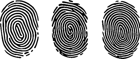 fingerprint set. Set of vector realistic fingerprints.