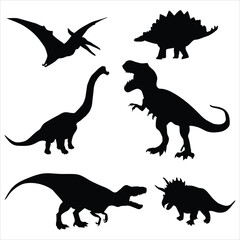 dinosaurs silhouettes set
