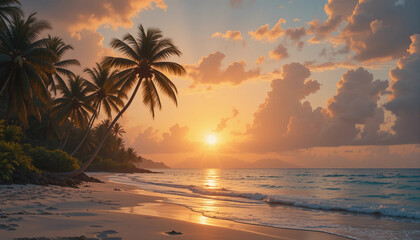 sunset on the beach