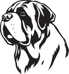 Saint Bernard dog. Hand drawn vector illustration	