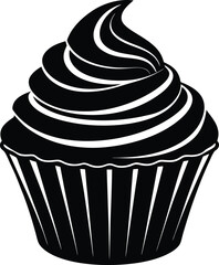 Cupcake Silhouette Vector | Dessert, Sweet Treat & Bakery Shape