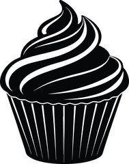 Cupcake Silhouette Vector | Dessert, Sweet Treat & Bakery Shape