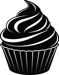 Cupcake Silhouette Vector | Dessert, Sweet Treat & Bakery Shape