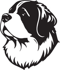 Saint Bernard dog. Hand drawn vector illustration	