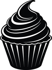 Cupcake Silhouette Vector | Dessert, Sweet Treat & Bakery Shape