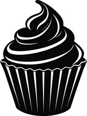 Cupcake Silhouette Vector | Dessert, Sweet Treat & Bakery Shape