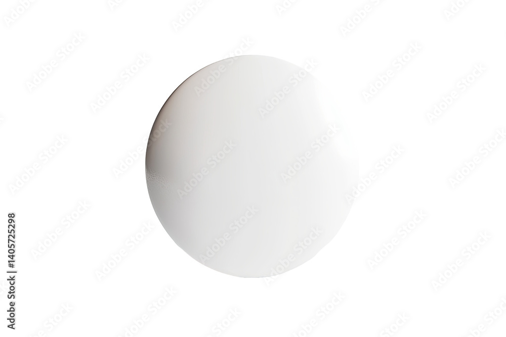 Poster a clean, white, round object is centered against a transparent background, offering minimal contrast