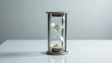 The passing time and the still hourglass
