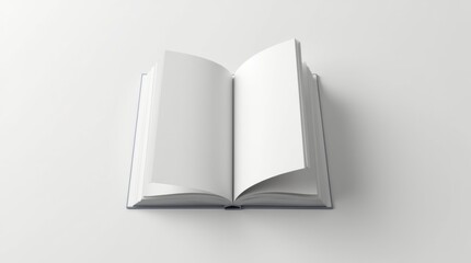 Open book cover mockup with customizable design, minimalist style