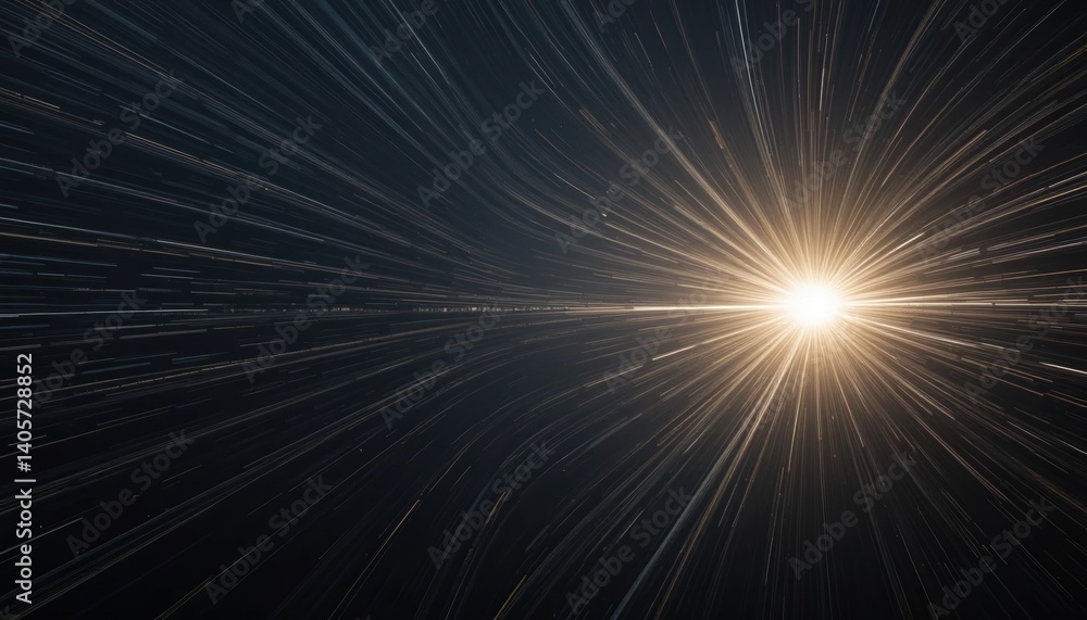 Poster dynamic light burst action cosmic space abstract image dark environment close-up viewpoint energy co